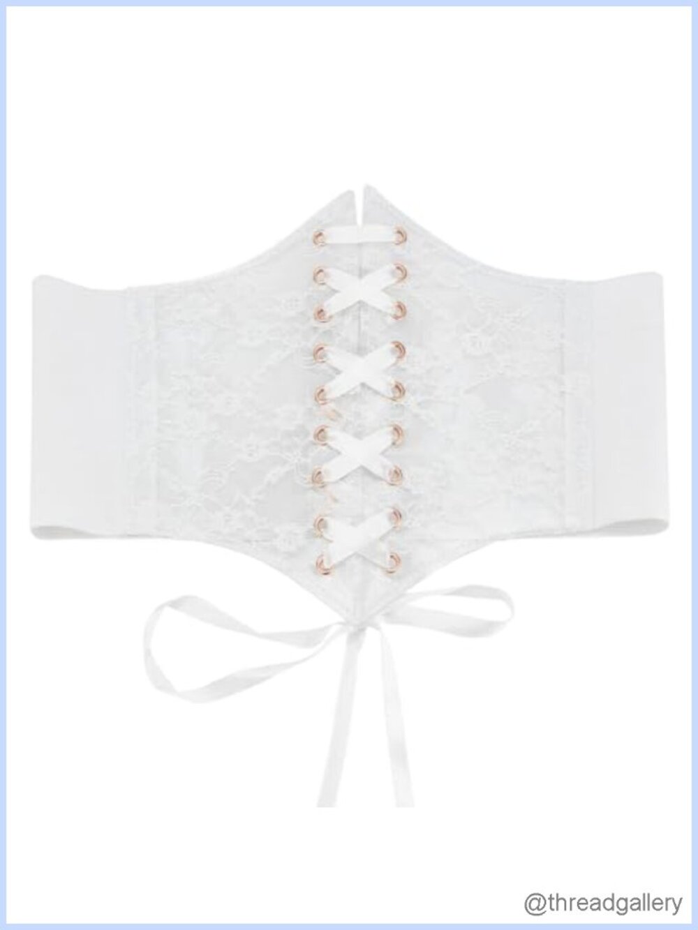 Lace Corset Waist Belt Elastic Wide Lace-Up Waspie for Dress Party
